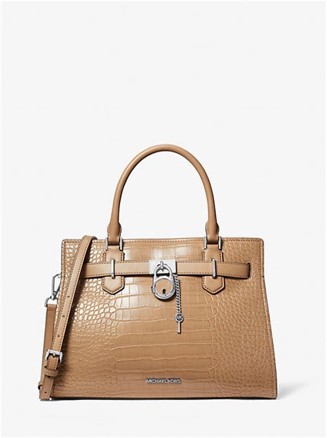 Hamilton Medium Crocodile Embossed Satchel 